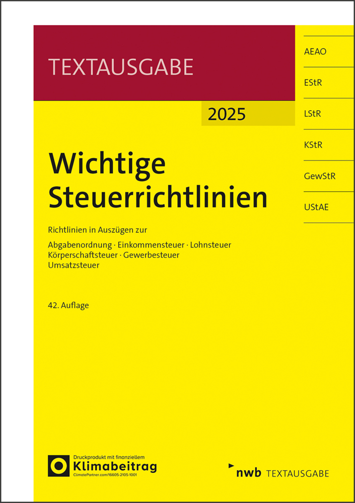 Wichtige Steuerrichtlinien main product photo
