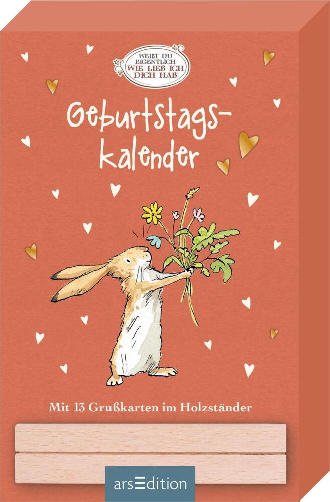 Weißt du eigentlich, wie lieb ich dich hab? Geburtstagskalender im Holzständer main product photo