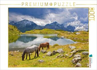 CALVENDO Puzzle Zwei Pferde am Krummschnabelsee in Obertauern ...