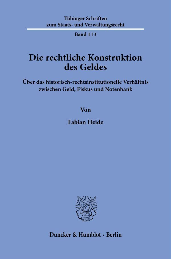 Die rechtliche Konstruktion des Geldes main product photo