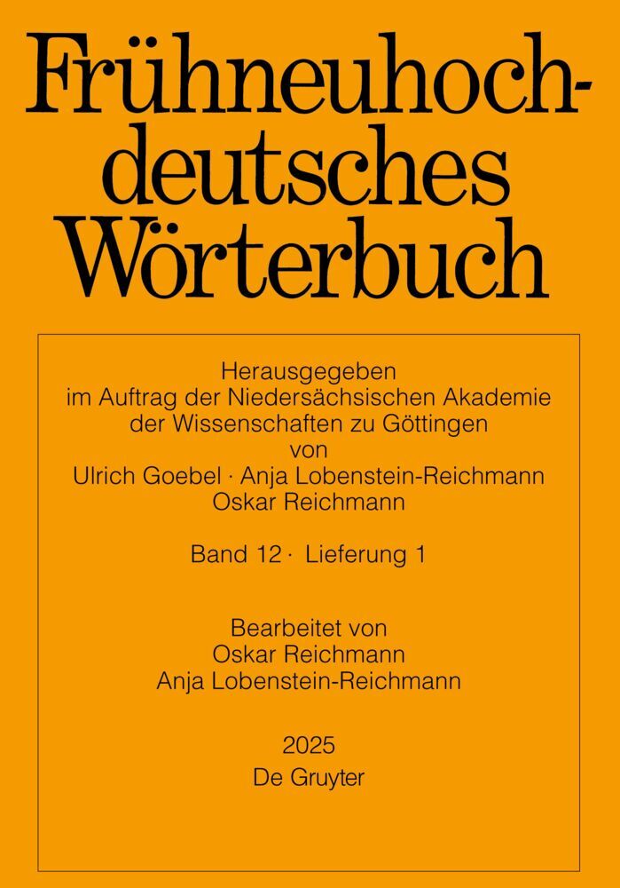 Frühneuhochdeutsches Wörterbuch. Band 12/Lieferung 1 main product photo