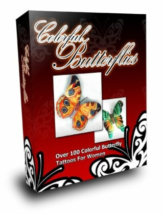 Farbige Schmetterlinge Tattoos. Über 100 farbige Schmetterlings Tattoos für Frauen.