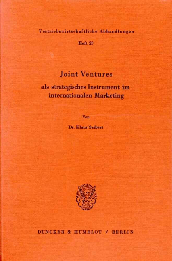 Joint ventures als strategisches Instrument im internationalen Marketing. main product photo