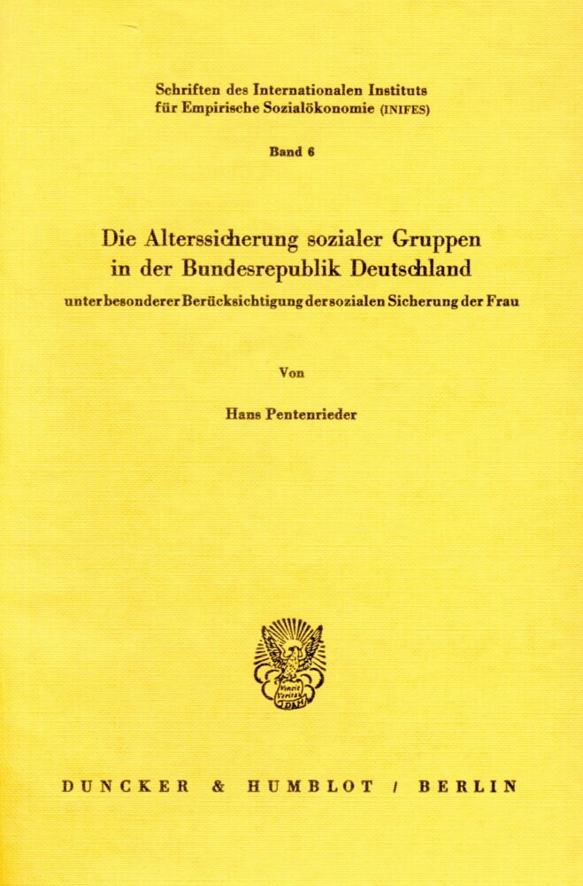 Die Alterssicherung sozialer Gruppen in der Bundesrepublik Deutschland main product photo