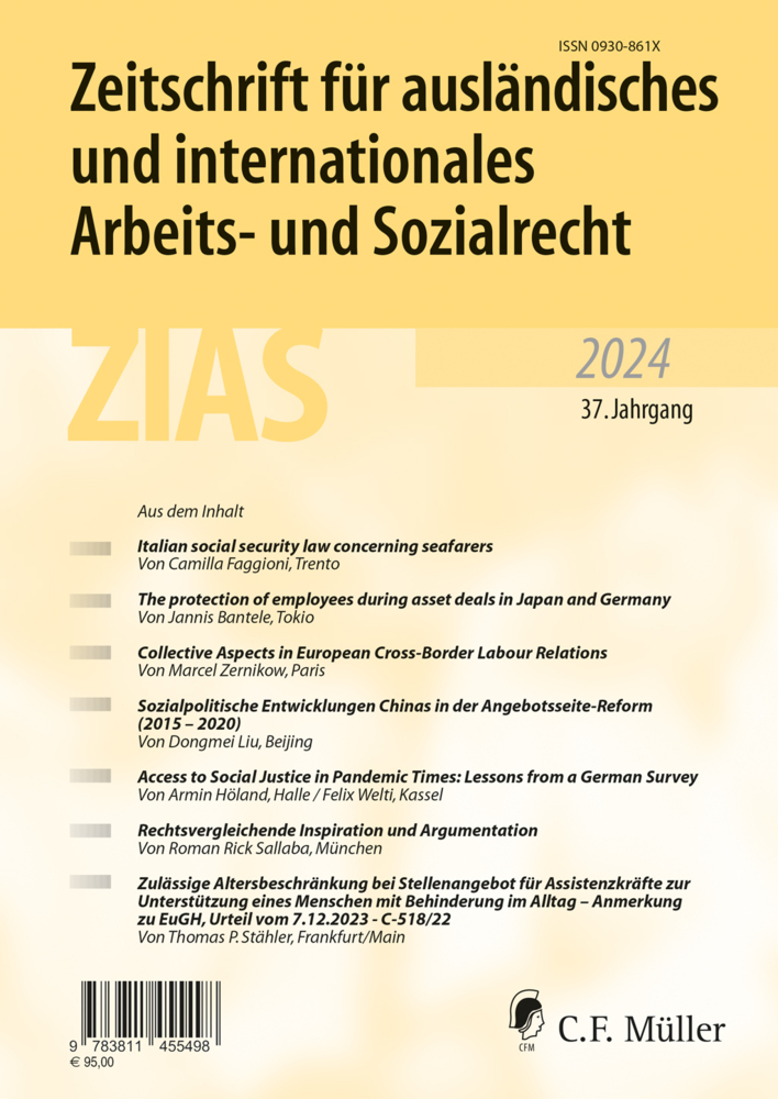 Zeitschrift für ausländisches und internationales Arbeits- und Sozialrecht main product photo
