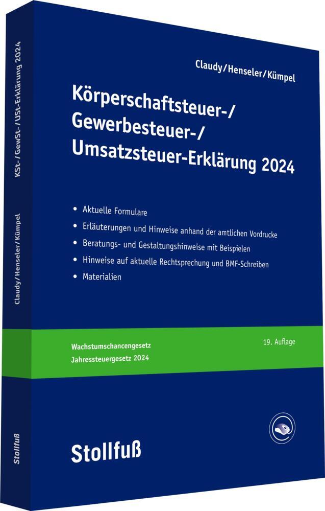 Körperschaftsteuer-, Gewerbesteuer-, Umsatzsteuer-Erklärung 2024 main product photo