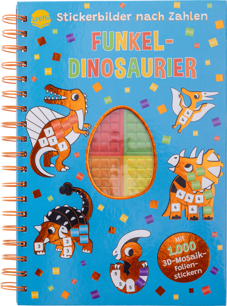 Stickerbilder nach Zahlen. Funkel-Dinosaurier (Mit 1.000 3D-Mosaik-Folienstickern) main product photo