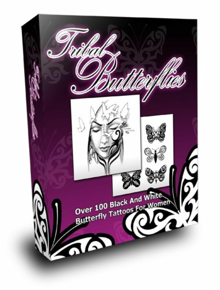 Tribal Schmetterlinge. Über 100 schwarz weiße Schmetterlingstattoos für Frauen. main product photo