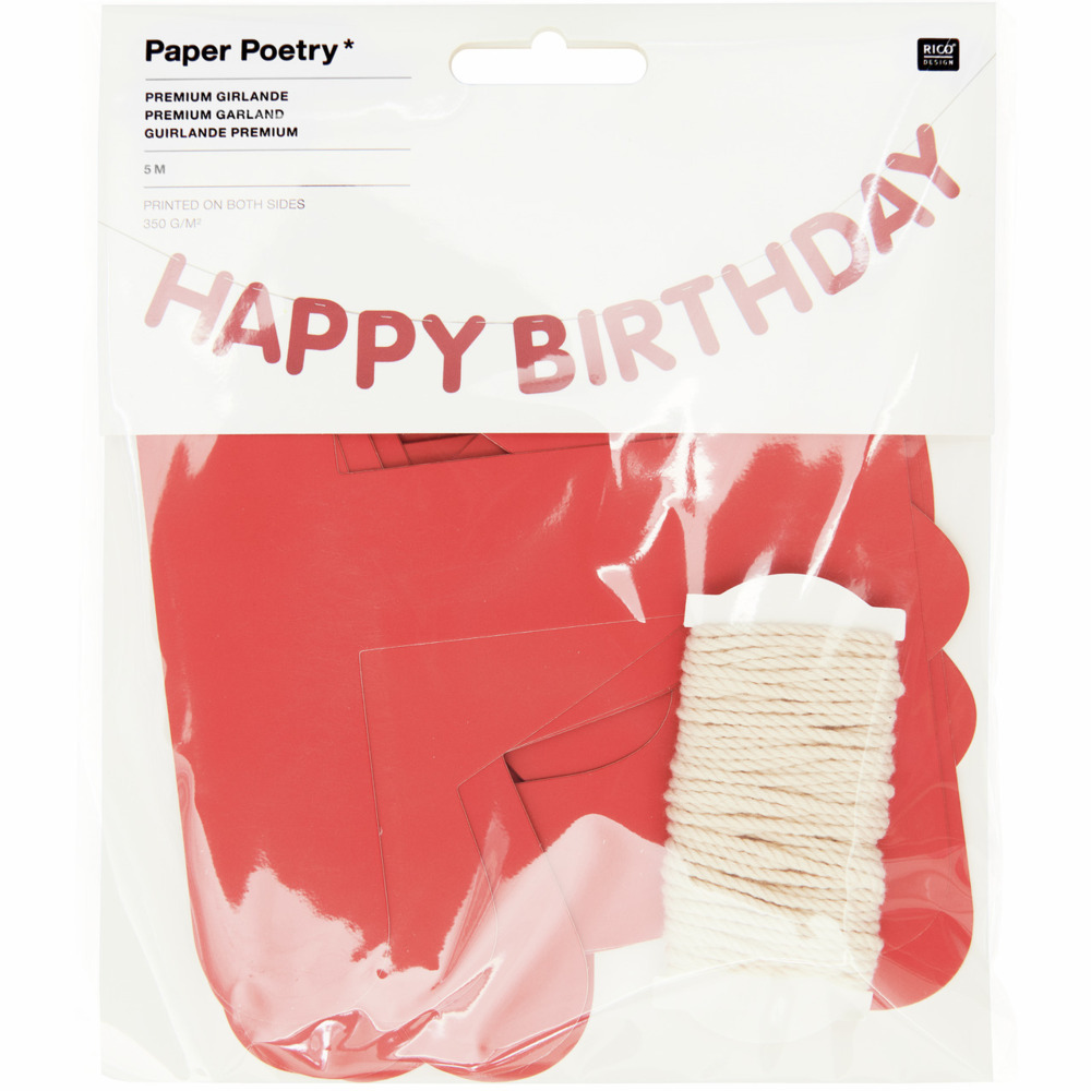 Girlande Happy Birthday, Rot FSC MIX, 5m main product photo