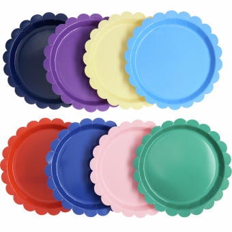 Pappteller Mix, Magic Rainbow, FSC MIX, 8 Stk, 8 verschiedene Farben, 23 cm, 350 g/m²