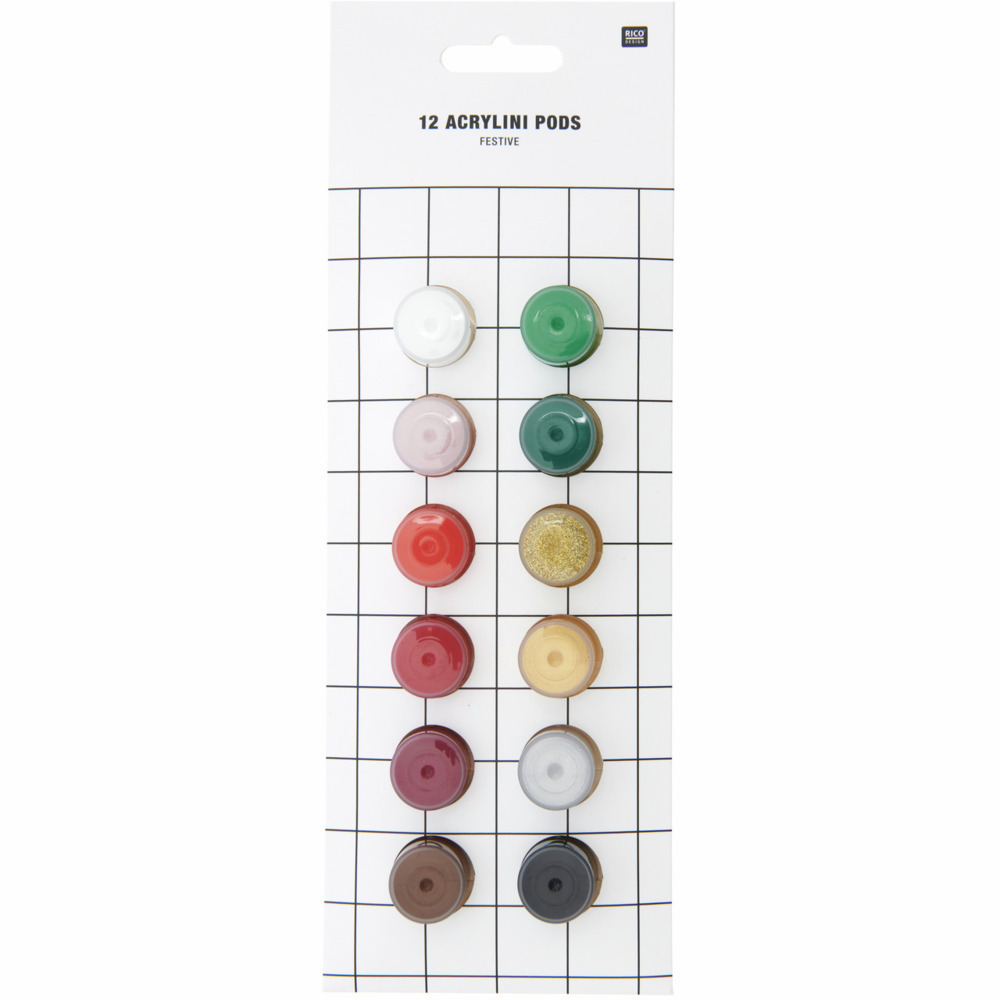 Acrylini Pods Festive Set, 12 Farben, je 3,5 ml main product photo
