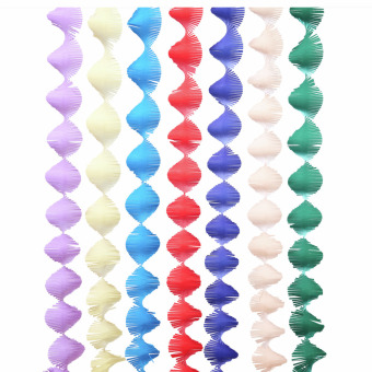 Krepp Girlanden, Magic Rainbow, FSC MIX, 7 Stk, 17,5 cm x 3 m, inkl. 2 m Kordel