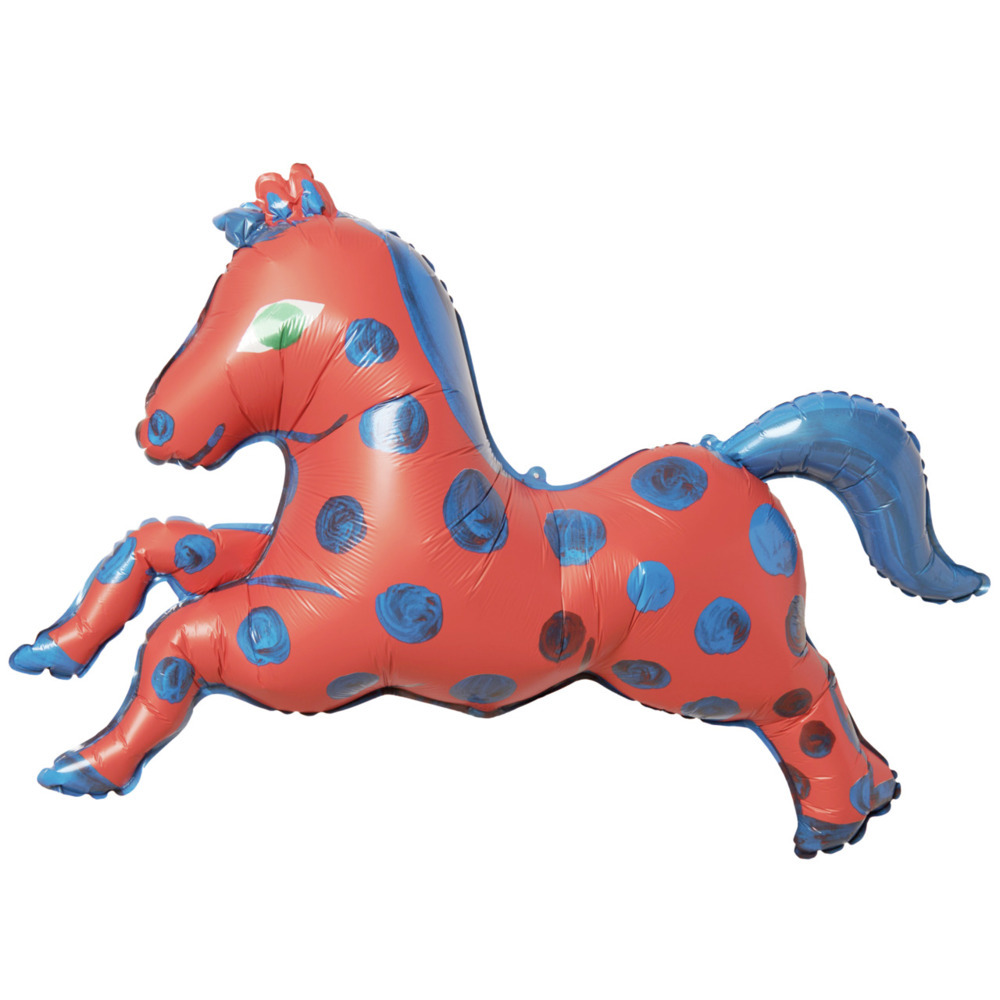 Folienballon Pferdchen, Rot/Blau, 1 Stk, 88 x 70 cm main product photo