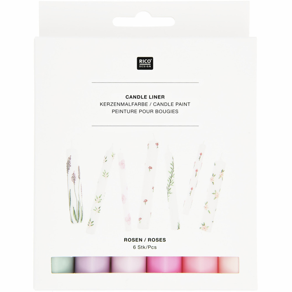Candle liner Set Roses, 6-tlg Hellrosa, Pink, Magenta, Flieder, Lila, Salbei main product photo