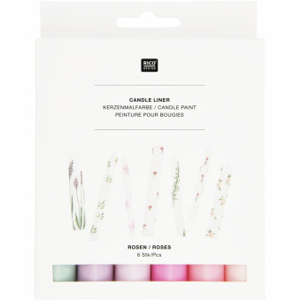 Candle liner Set Roses, 6-tlg Hellrosa, Pink, Magenta, Flieder, Lila, Salbei