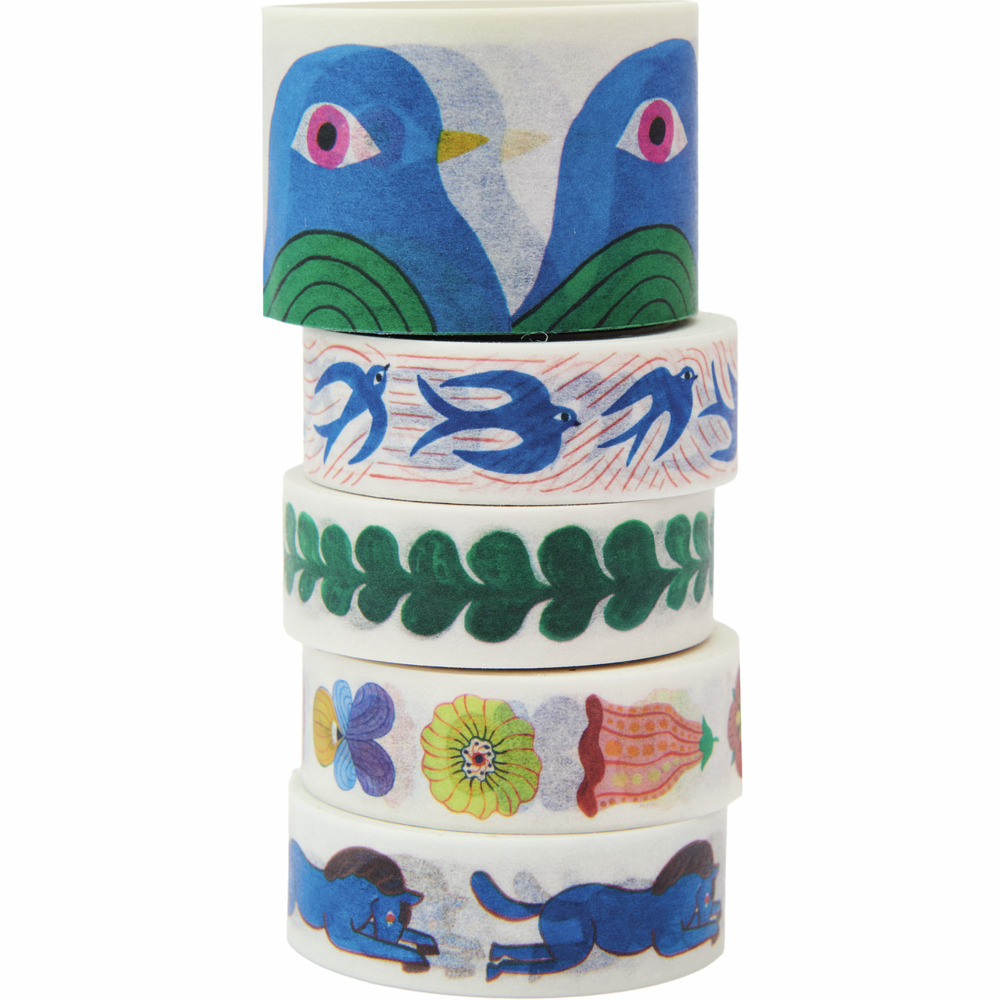 Tape Set Midsommar Magic FSC MIX, 5 Stk, 4x 1,5cm x 10m, 1x 3 cm x 10m main product photo