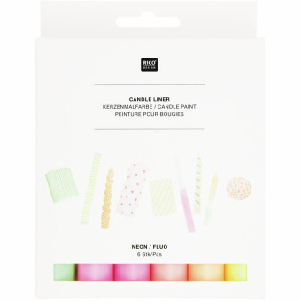 Candle liner Set Neon, 6-tlg Neongelb, Neonorange, Neonrot, Neonrosa, Neonpink, Neongrün