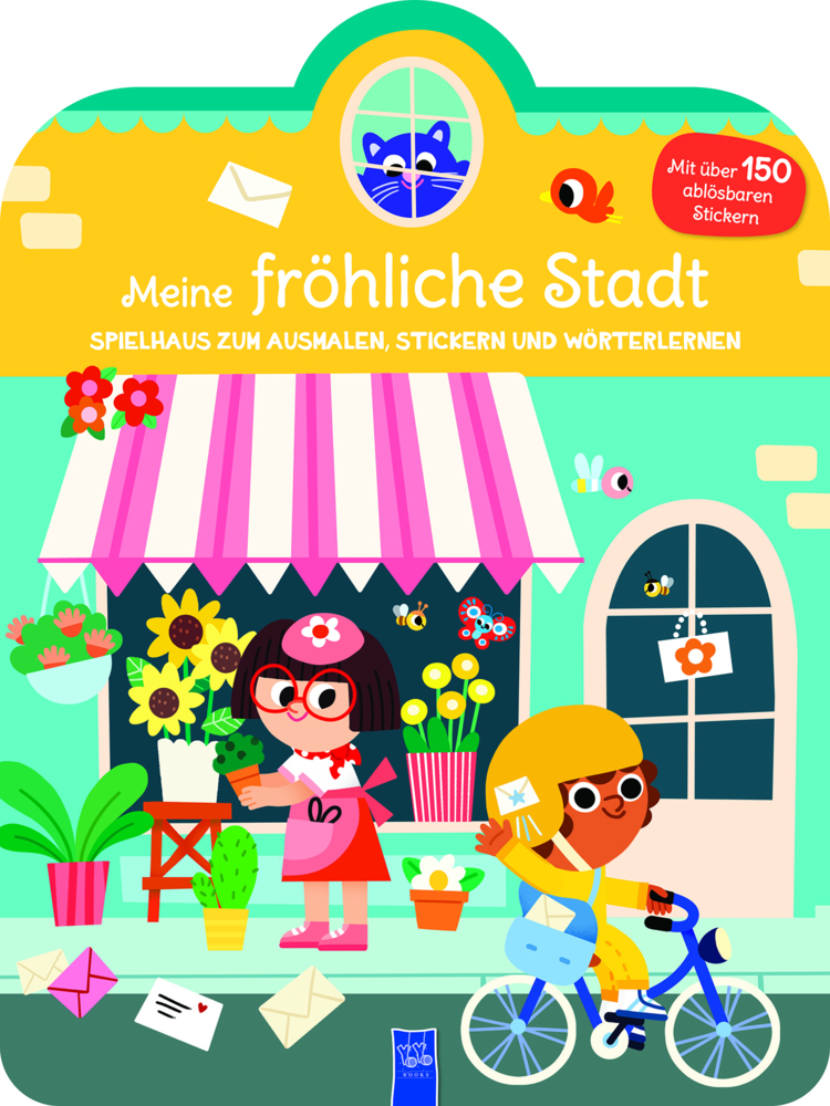 Meine fröhliche Stadt - Spielhaus zum Ausmalen, Stickern und Wörter lerner main product photo