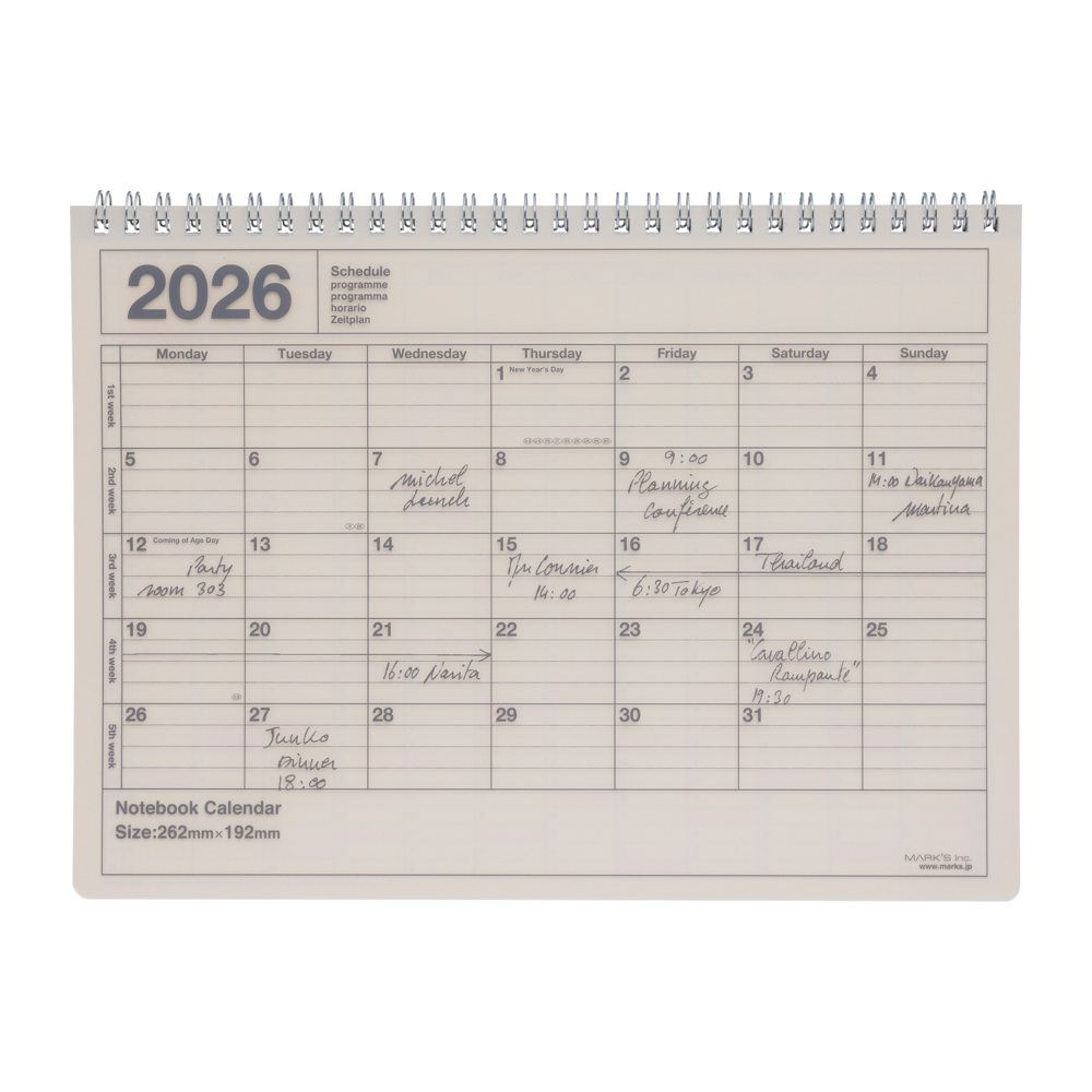 MARK'S 2026 Tischkalender, M , Ivory main product photo