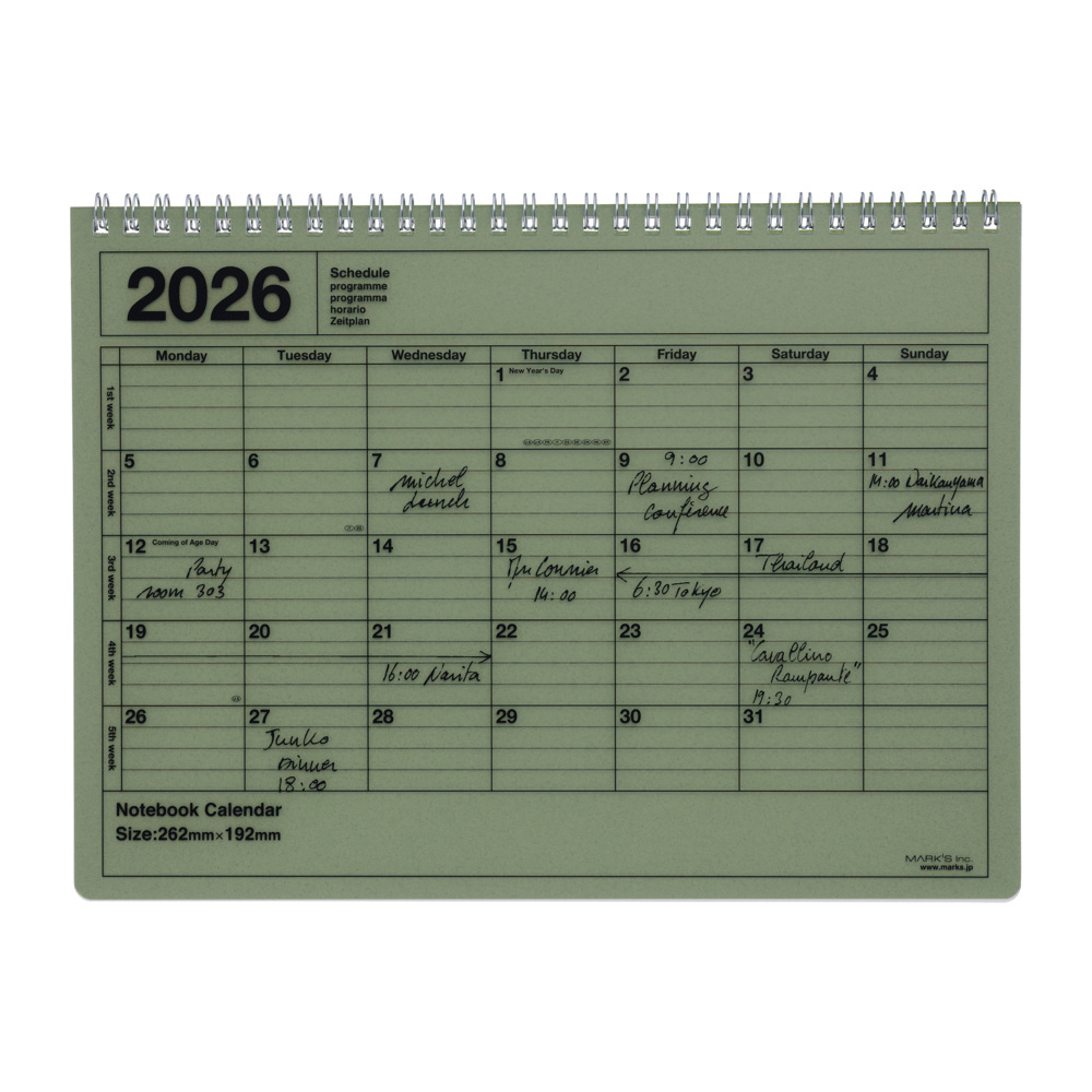 MARK'S 2026 Tischkalender, M , Khaki main product photo
