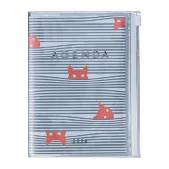 MARK'S 2025/26 Taschenkalender, B6 Cats, Gray