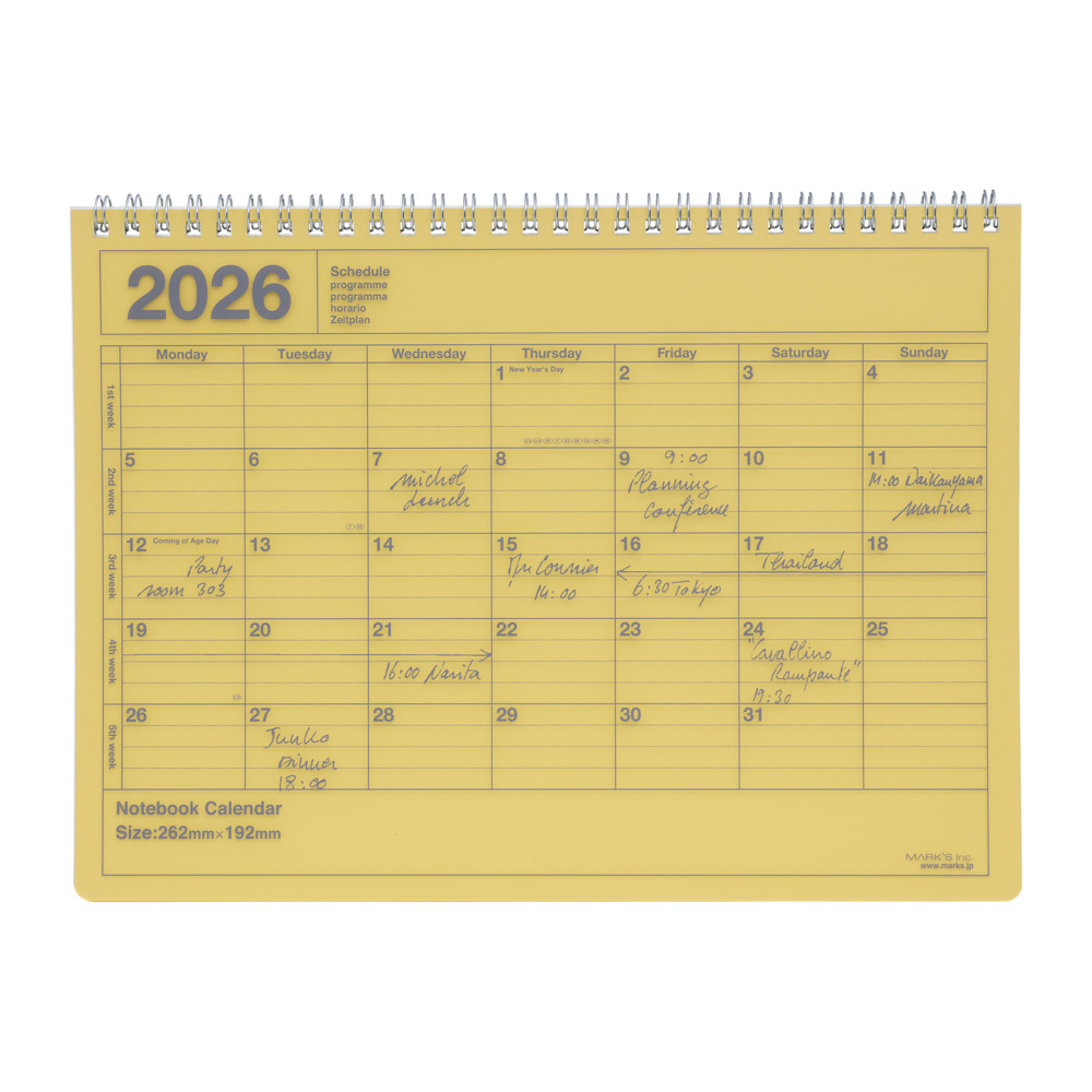 MARK'S 2026 Tischkalender, M , Yellow main product photo