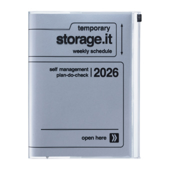 MARK'S 2025/26 Taschenkalender, A5 Storage.it, Silver