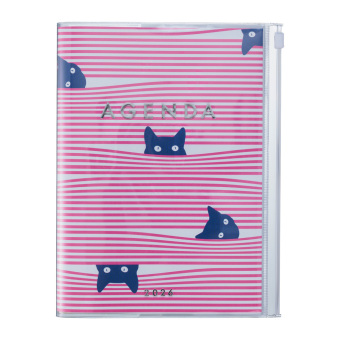 MARK'S 2025/26 Taschenkalender, A5 Cats, Pink