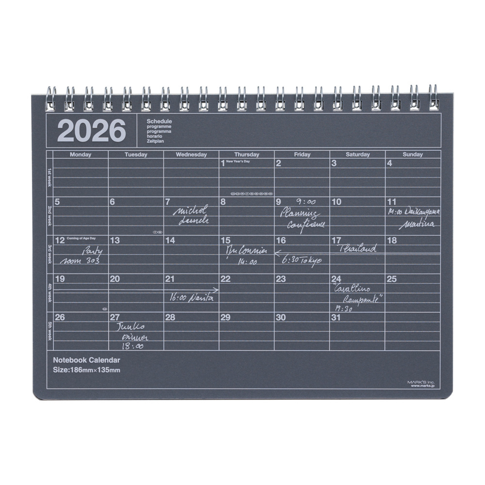 MARK'S 2026 Tischkalender, S, Black main product photo