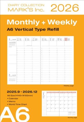 MARK'S 2025/26 Refill, Taschenkalender, A6