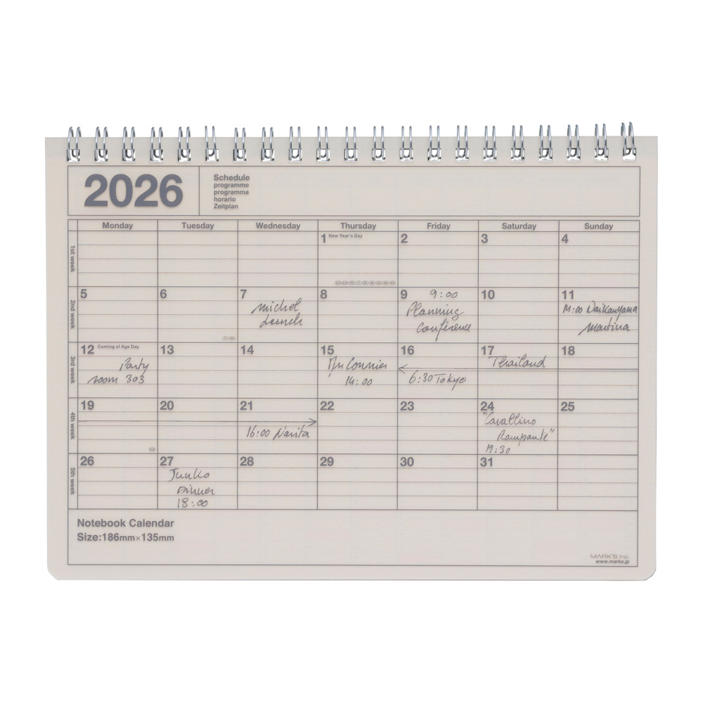 MARK'S 2026 Tischkalender, S, Ivory main product photo