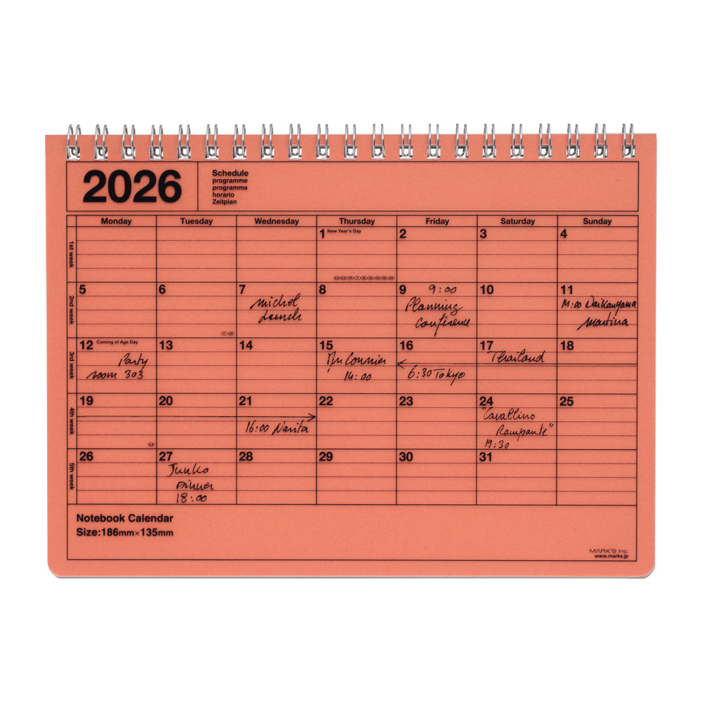 MARK'S 2026 Tischkalender, S, Orange main product photo