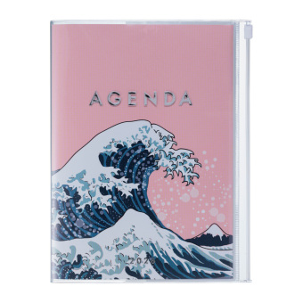 MARK'S 2025/26 Taschenkalender, A5 Japan, Wave, Pink