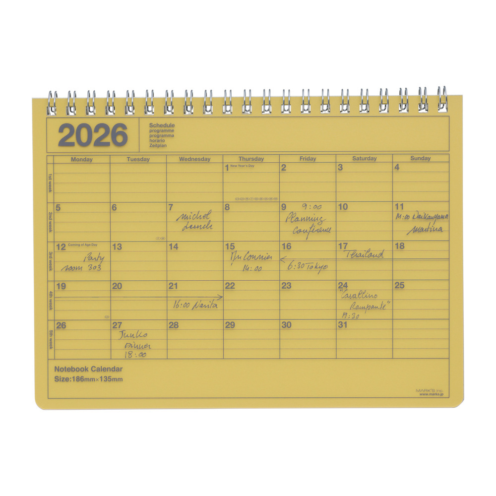 MARK'S 2026 Tischkalender, S, Yellow main product photo
