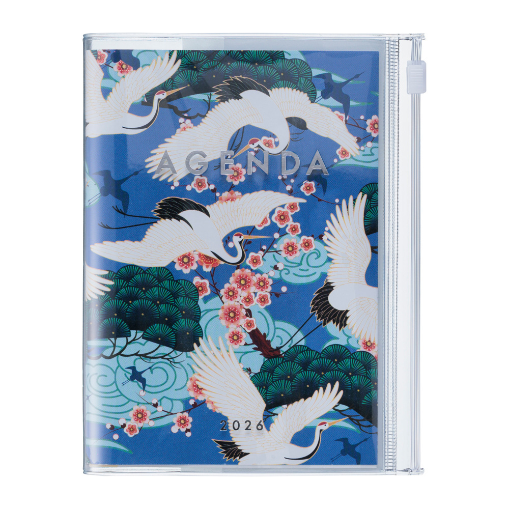 MARK'S 2025/26 Taschenkalender, A6 Japan / Birds, Blue main product photo