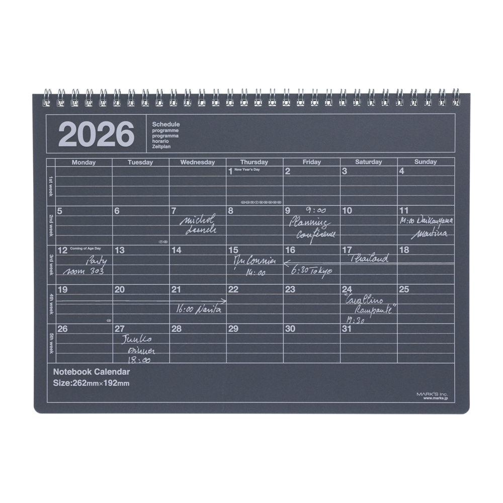 MARK'S 2026 Tischkalender, M , Black main product photo