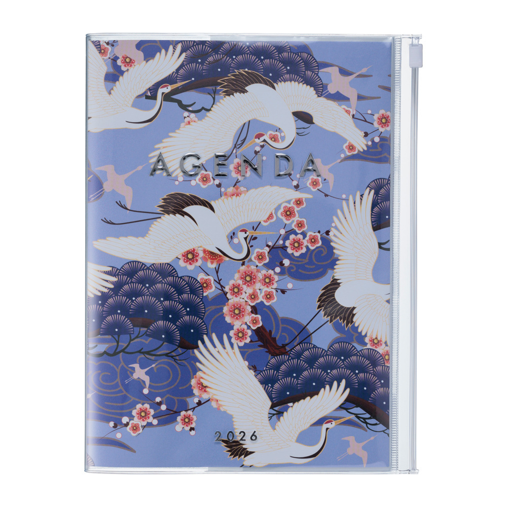 MARK'S 2025/26 Taschenkalender, A5 Japan, Birds, Purple main product photo