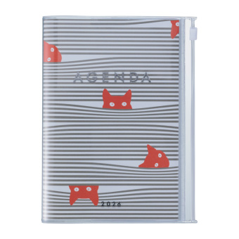 MARK'S 2025/26 Taschenkalender, A6 Cats, Gray