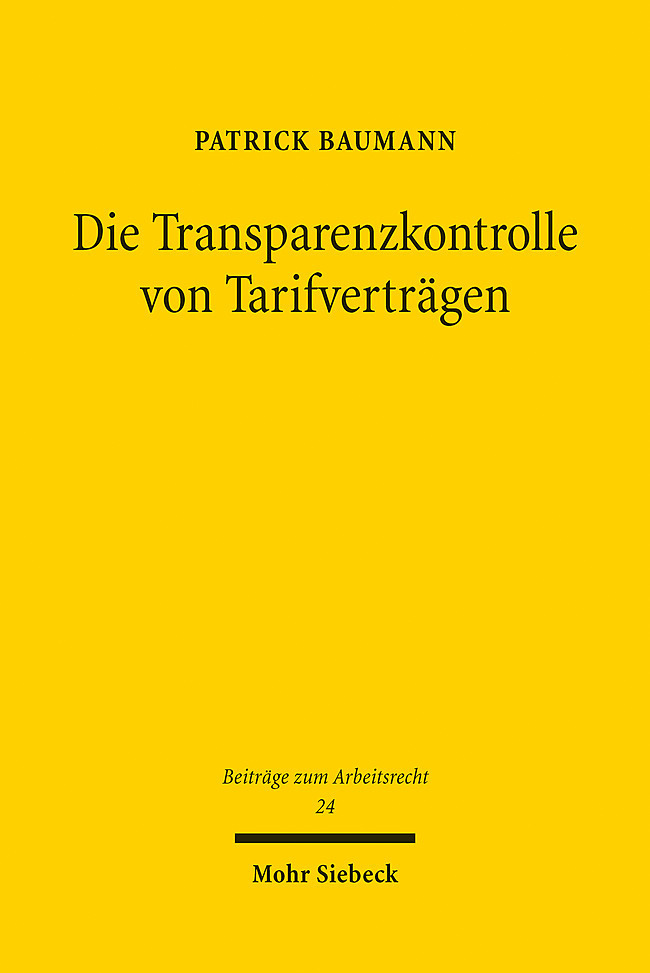 Die Transparenzkontrolle von Tarifverträgen main product photo