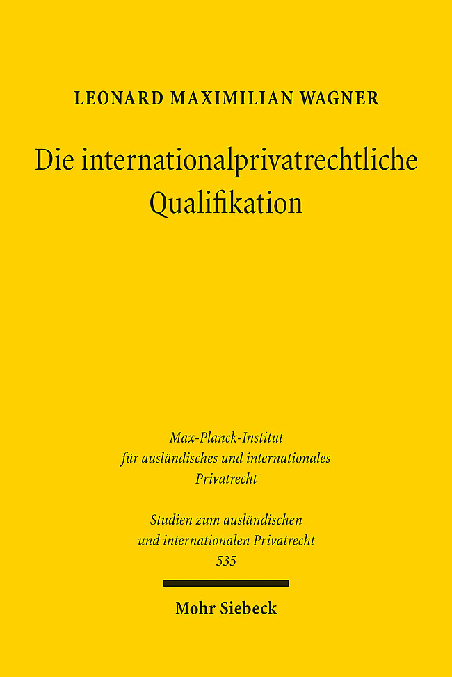 Die internationalprivatrechtliche Qualifikation main product photo