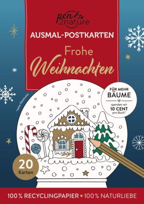 Frohe Weihnachten I 20 Ausmal-Postkarten