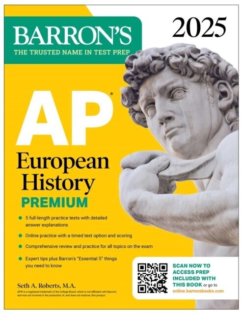 AP European History Premium, 2025: Prep Book with 5 Practice Tests + Comprehensive Review + Online Practice main product photo