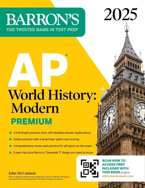 AP World History: Modern Premium, 2025: Prep Book with 5 Practice Tests + Comprehensive Review + Online Practice main product photo