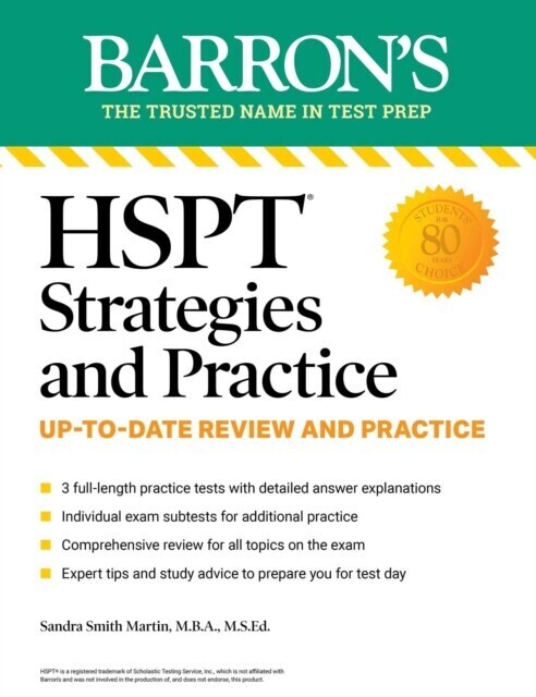 HSPT Strategies and Practice, Second Edition: Prep Book with 3 Practice Tests + Comprehensive Review + Practice + Strategies main product photo