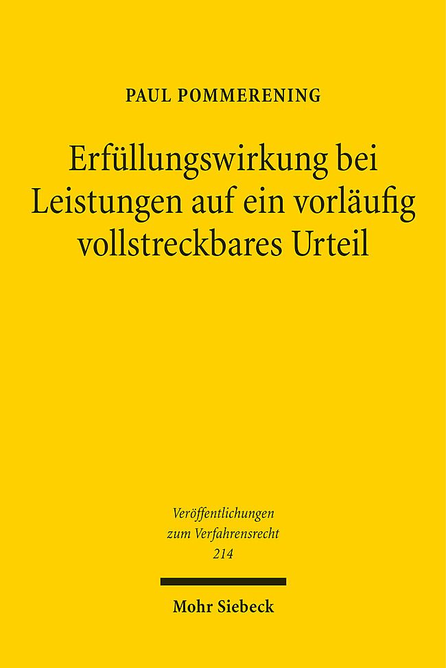 Erfüllungswirkung bei Leistungen auf ein vorläufig vollstreckbares Urteil main product photo