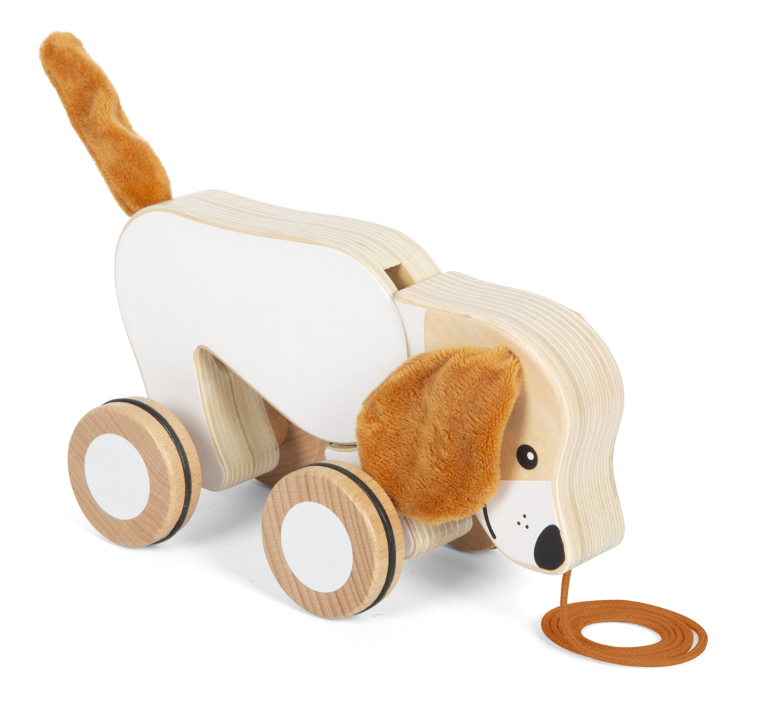 Nachziehtier Hund mit Knisterohren main product photo