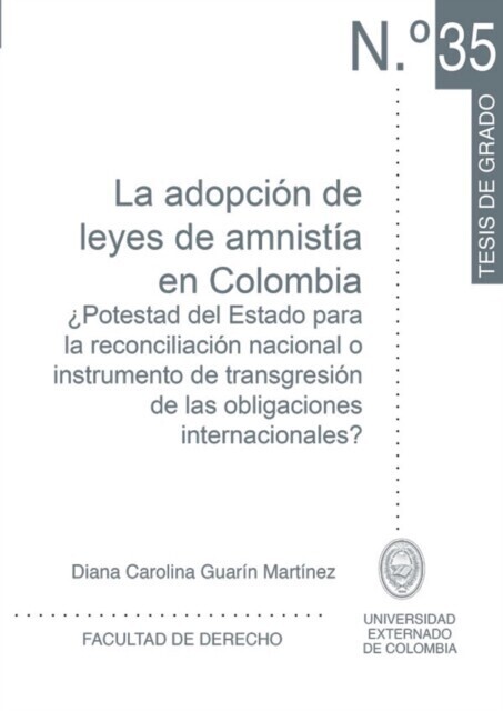 La adopción de leyes de amnistía en Colombia. main product photo
