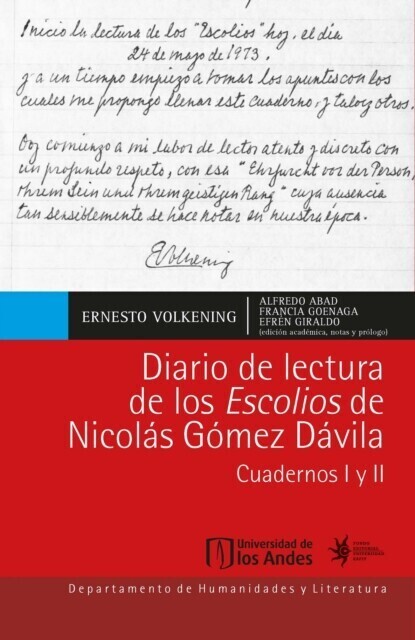 Diario de lectura de los Escolios de Nicolás Gómez Dávila Cuadernos I y II main product photo