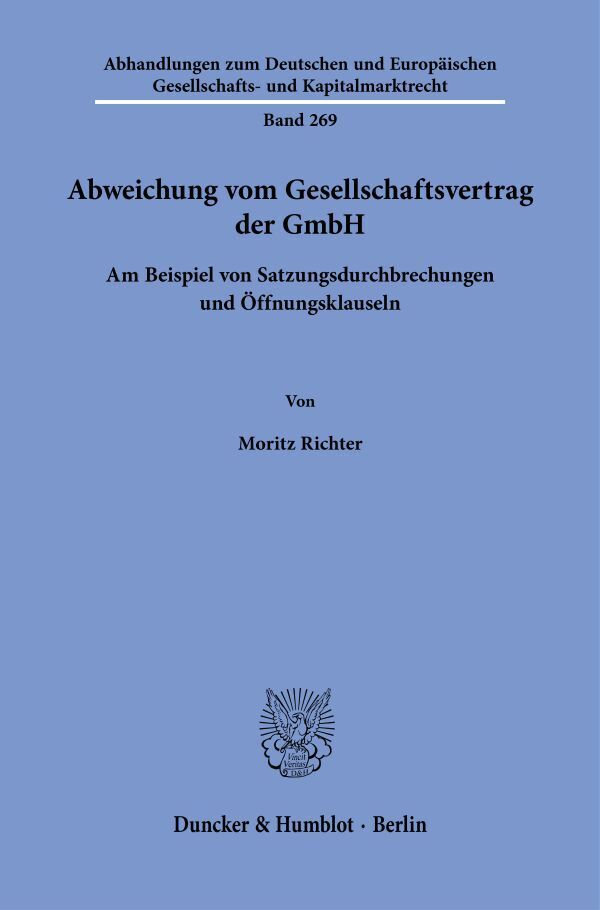 Abweichung vom Gesellschaftsvertrag der GmbH main product photo