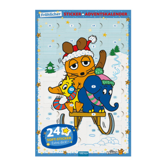 TRÖTSCH - Die Maus Adventskalender mit 24 Soft-Stickern Sticker Adventskalender | Ab 3 Jahren